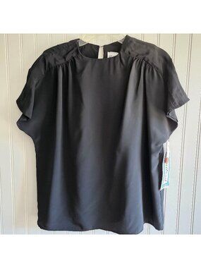 Vintage Gailord Whimsygoth Blouse 10 Black Deadstock Romantic Capsule Retro Twee